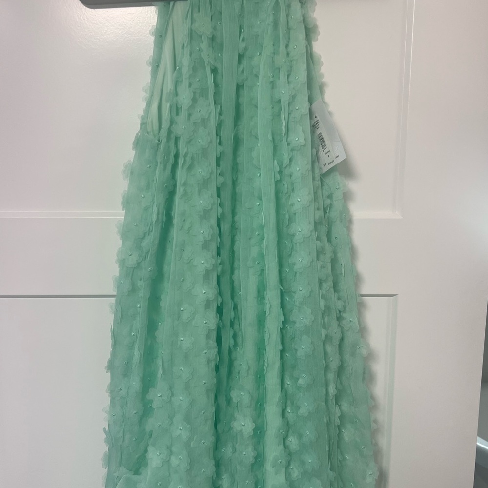Badgley Mischka Mint Green Floral Dress